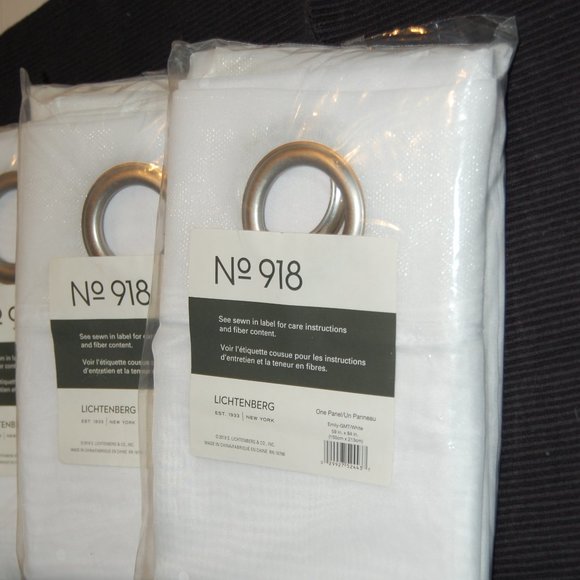 5  White Curtain Panels With Silver -Lichtenberg No. 908  59" x 84"  New in Pkg. - Picture 7 of 10
